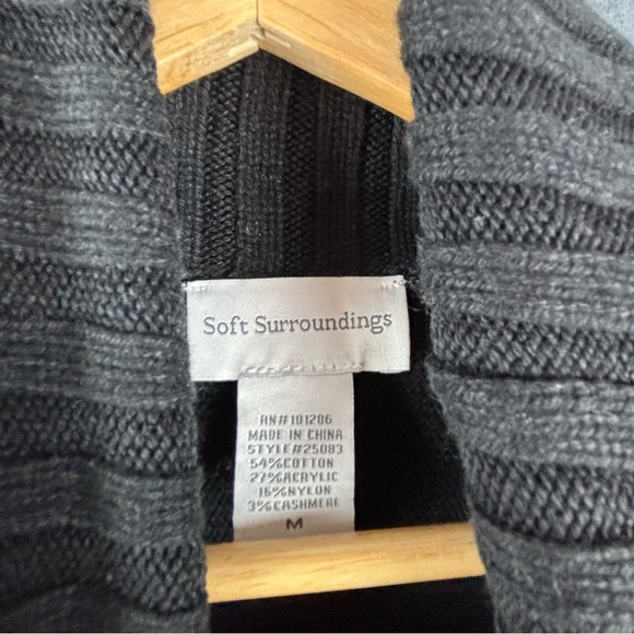 Soft Surroundings Oversized Charcoal Cowl Neck Sweater Sz Medium - Picture 6 of 10